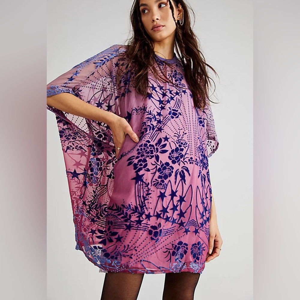 Free People Sheer Velvet Shirt/Dress